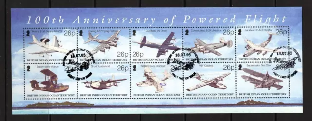 British Indian Ocean Territory - 2003 Centenary Powered Flight Mini Sheet Used