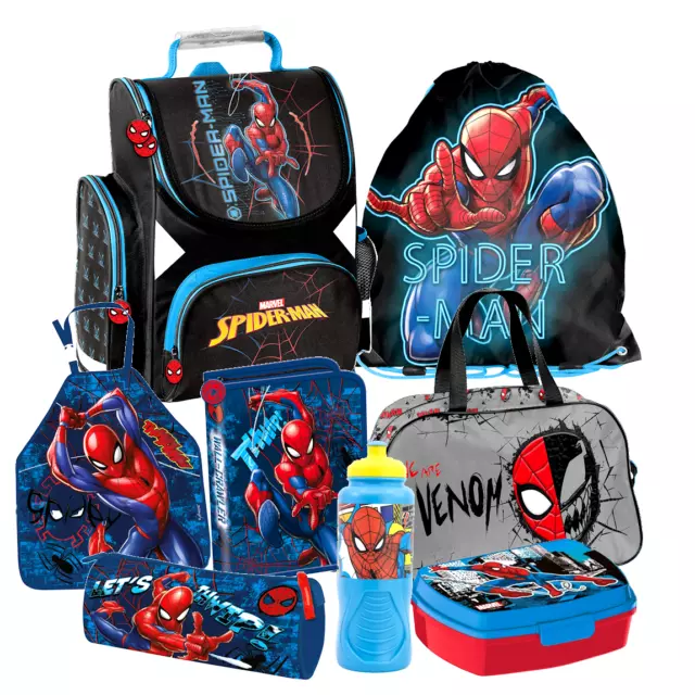 Spiderman 8 Teile Set SCHULRANZEN Ranzen Federmappe Tornister Tasche Malschürze