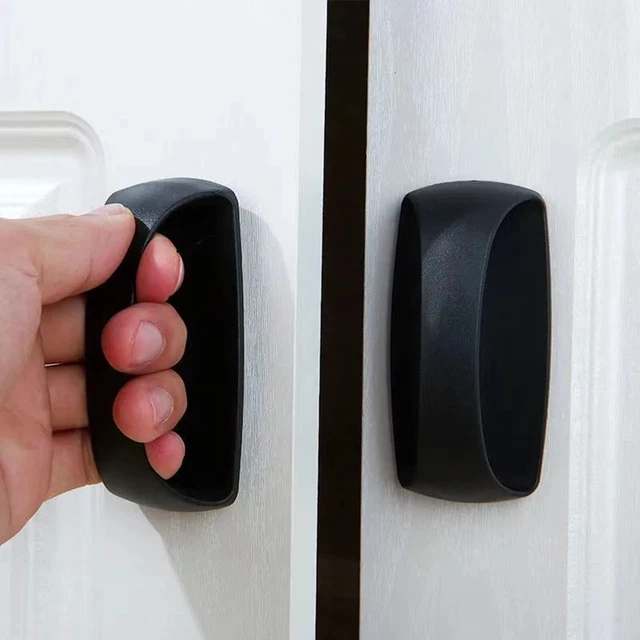 2 Coppie Armadio Maniglia Istantanea, Maniglie Per Cassetti In Plastica, Manopole Autoadesiva Saldamente Nero Bianco, Maniglia Autoadesiva Per Mobili Armadi Cassetti Guardaroba Frigorifero (Bianco - 9