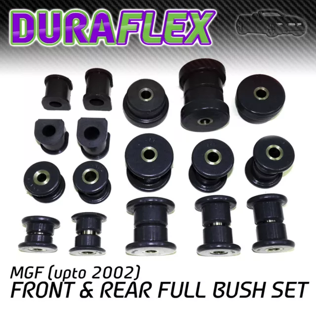 MGF (upto 2002) FRONT & REAR BUSH SET Black Duraflex PRO NANO