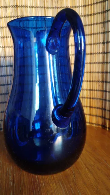 brocca caraffa in vetro di murano anni 90 colore azzurro