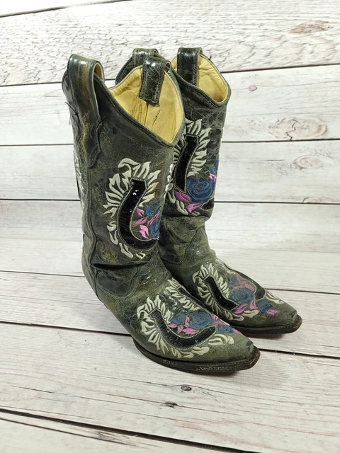 Corral Embroidered & Sequined Horseshoe Cowboy Boots Womens Sz 9.5 M