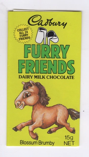 AUSTRALIAN CADBURY FURRY FRIENDS Wrapper 1987. #14 Blossom Brumby $6.99 ...
