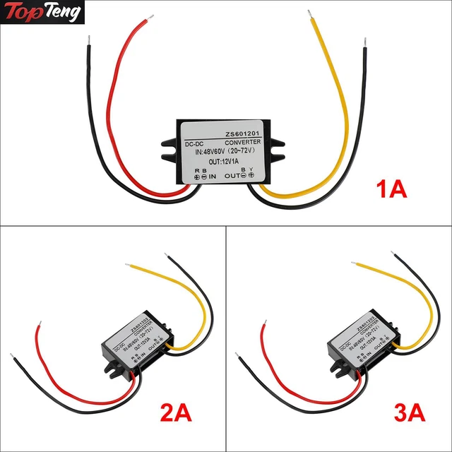 Waterproof DC-DC Converter 60V Step Down to 12V Car Power Supply Module D1