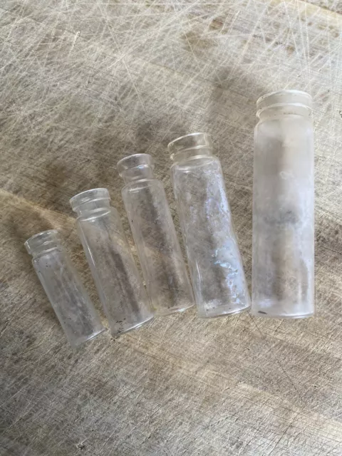 Small Antique Pill Vial Homeopathic Medicine Bottle Lot 1800s early 1900s