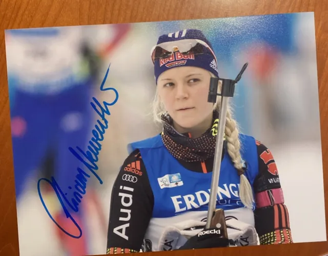 Biathlon Original-Autogramm Miriam Gössner / Neureuther 20x30 cm 20