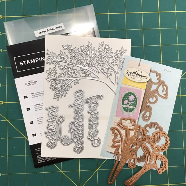 Stampin Up SWEET SILHOUETTES SPELLBINDERS ASTERS POPPIES Missing 1 Read Desc.