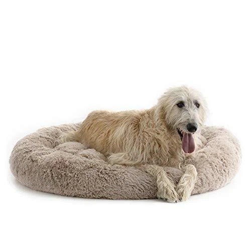 Donut Cuddler Pet Bed - Calming Anti-Anxiety Dog and Cat Bed - Plush Cozy and...