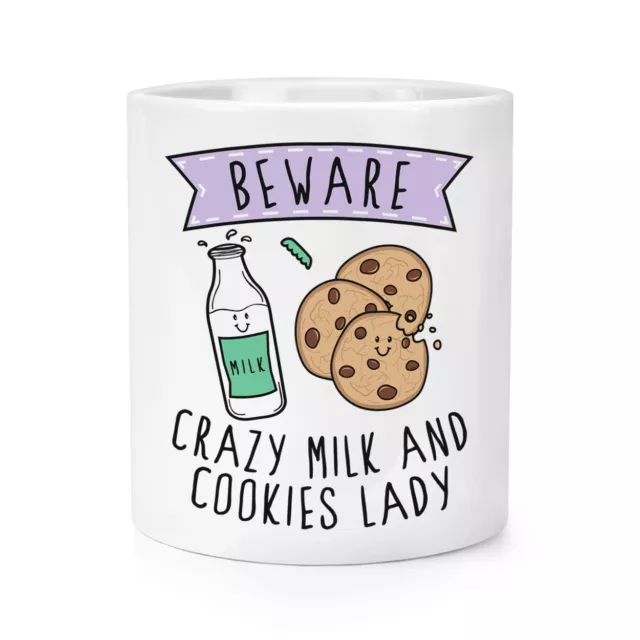 Beware Loco Leche Y Galletas Mujer Brocha de Maquillaje Lápiz Olla Funny Comida