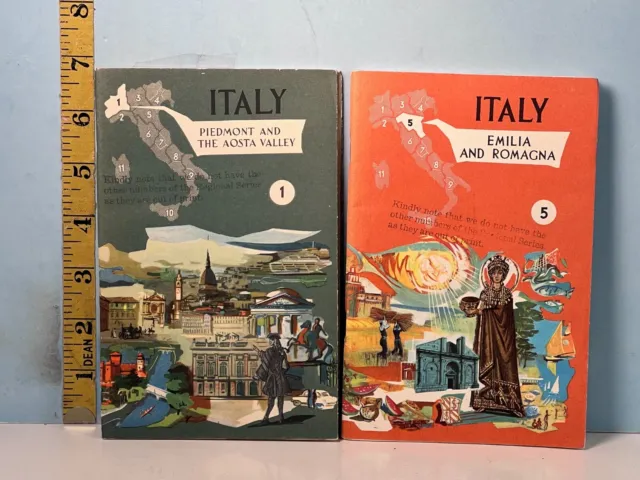 Vintage Piedmont & the Aosta Valley & Emelia & Roma Italy Maps & guides #1 &5
