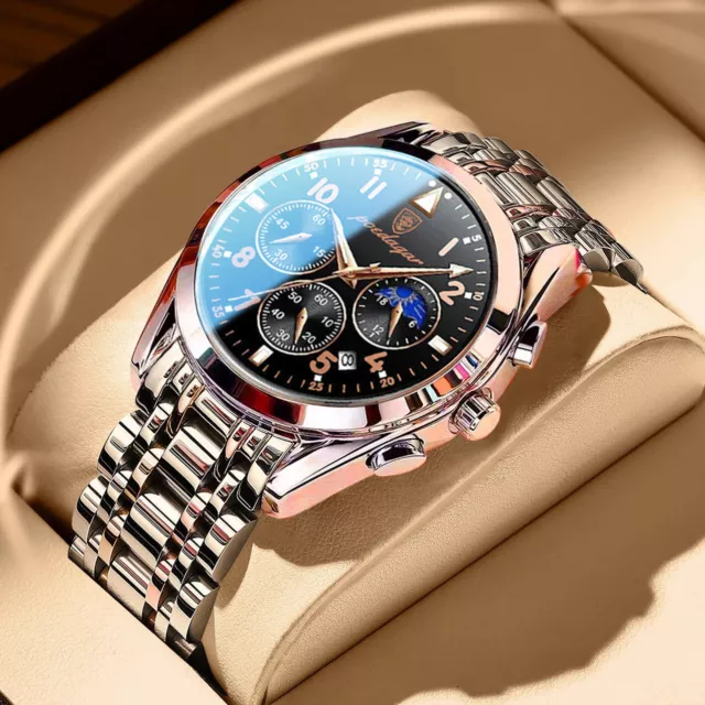 POEDAGAR MEN WATCH Luxury Stainless Steel Fashion New Bronze Waterproof Luminous EUR 15 50 PicClick FR
