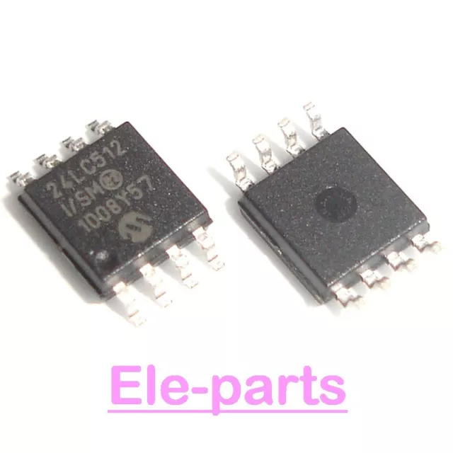 5 PCS 24LC512-I/SM WSOP-8 24LC512 SMD8 CMOS EEPROM 512K Integrated Circuits