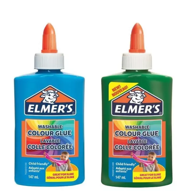 Elmers Glitter Liquid PVA Glue Washable Great for Slime! 177ml - Choose  Colour!