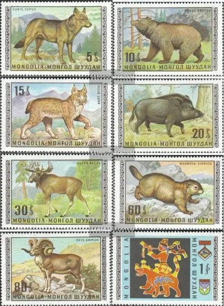 Mongolei 578-585 (kompl.Ausg.) postfrisch 1970 Einheimische Tierwelt