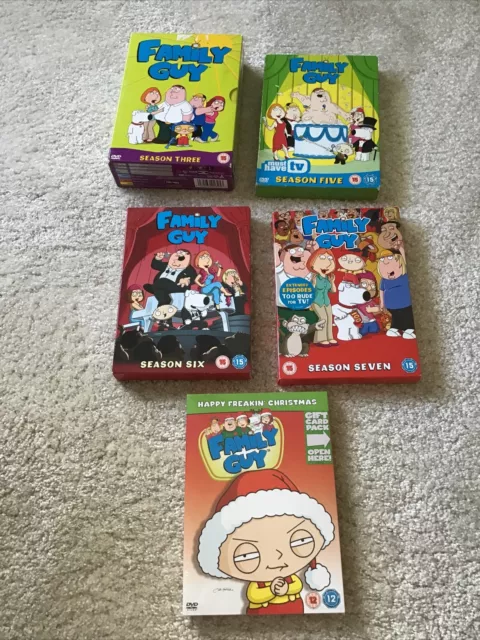 Family Guy Season 3- 5-6-7 & Happy Freakin’ Christmas DVD  Box Set Bundle