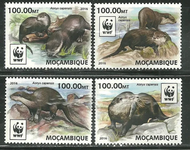 Mozambique Mnh Wwf Otters [2016]