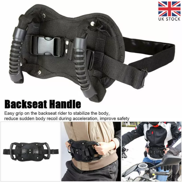 Adjustable Motorcycle Passenger Safety Belt Rear Seat Grab Grip Handle Strap