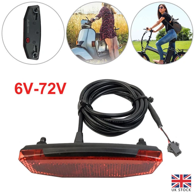 6V-72V Ebike Rear Light/Tail Light LED Safety Warning Rear Lamp For E-scooter UK