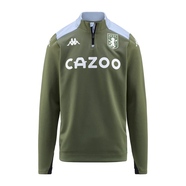 Top da calcio Aston Villa (taglia 14y) bambino Kappa allenamento mezza cerniera - Nuovo