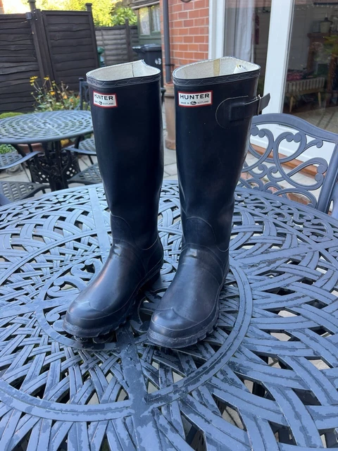 LADIES HUNTER WELLIES Original Tall Wellington Boots Navy Size UK 5 30.00 PicClick UK