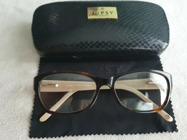 Lipsy 29 brown cat's eye glasses frames. With case.