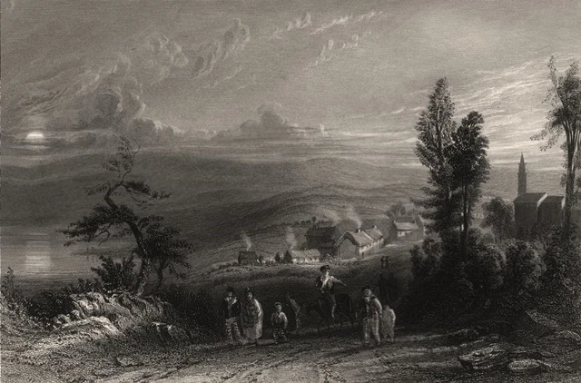 Tarbolton, South Ayrshire. Scotland. BARTLETT c1840 old antique print picture