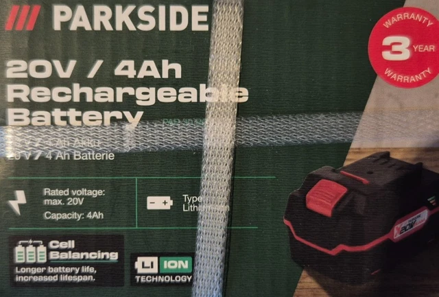 PARKSIDE ® 20 V Akku "PAP 20 B3", 4 Ah, Batterie Für Serie X 20V Team NEU