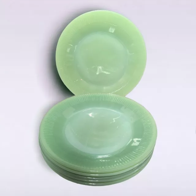Vintage 50's 60's Jadeite Fire King Oven Ware Jane Ray 9" Dinner Plates