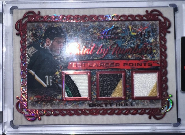 2022 Leaf Art Of Sport Hockey Brett Hull Triple Jersey LOGO GAME USED Patch 4/8