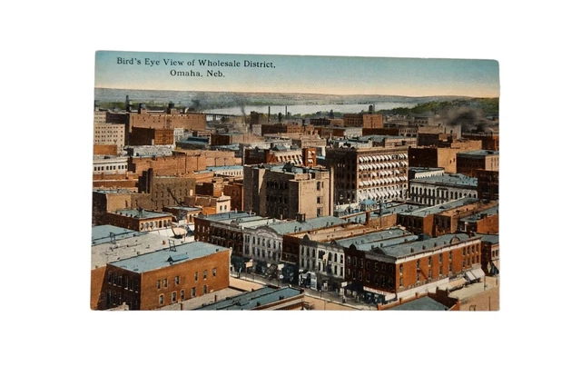 POSTCARD Birds Eye View Wholesale District Omaha Nebraska NE Early 1900s DB