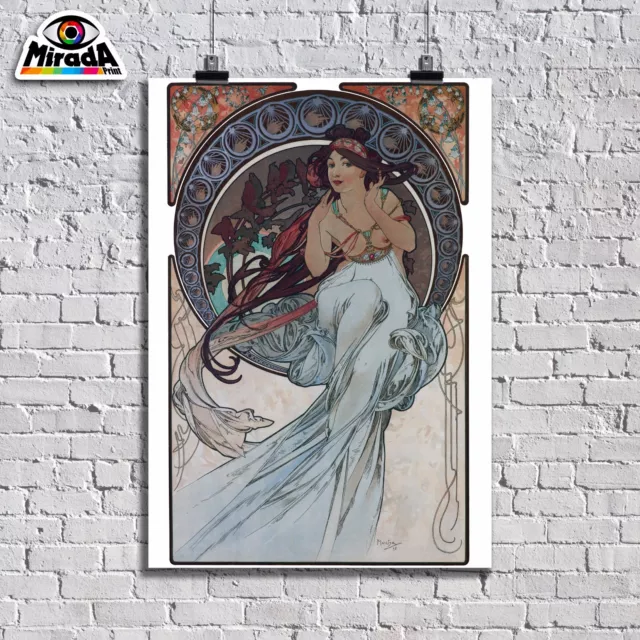 POSTER LIBERTY ARTE Alphonse Mucha  - LA MUSICA -  CARTA FOTOGRAFICA QUALITY