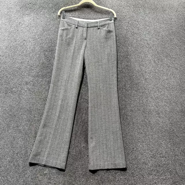 Express Trouser Pants 2 Gray Herringbone EDITOR Fit Wool Blend Bootcut Career