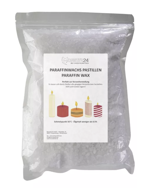 Paraffinwachs Pastillen Premium Kerzenwachs weiß Kerzen Gießen Wachs 1kg 2kg 3kg