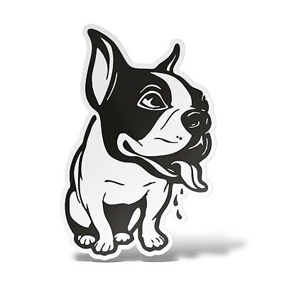 L.I 10 Centimetri. Firenze Bulldog Cane Decal Sticker Dog Adesivo prespaziato Senza Fondo in Vinile Colore Nero Lucido 