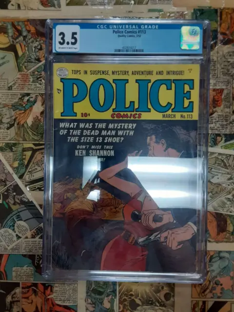 POLICE COMICS  113 CGC 3.5 1952 Only 3 ever graded in the Census Quality Comics