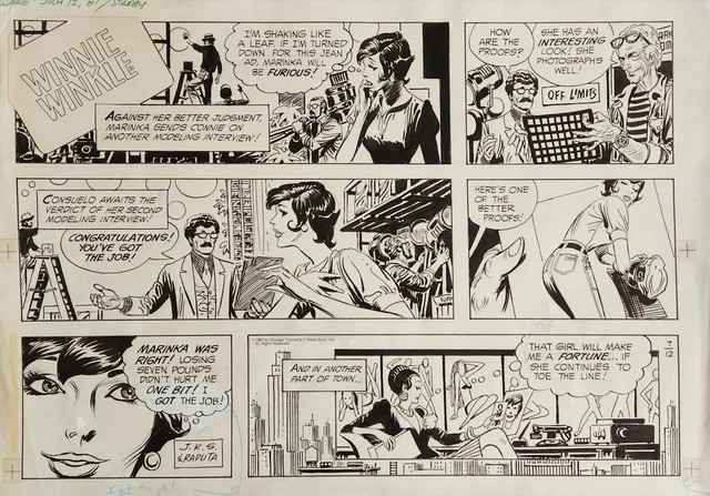 JOE KUBERT Comic Strip Original Art: RARE Winnie Winkle SUNDAY 1981
