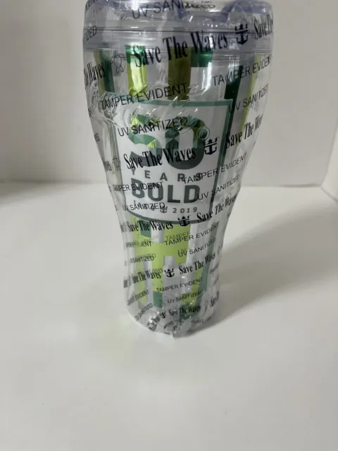 New 2019 Royal Caribbean 50 Years Bold 1969-2019 Drink Cup Tumbler Greens Sealed