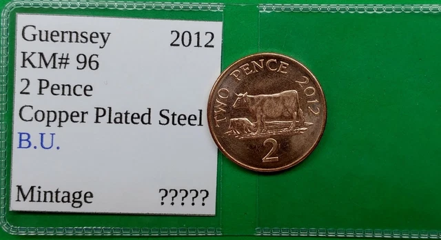 World Foreign Old British B.U. Guernsey 2 Pence Coin 2012 KM# 96 !!