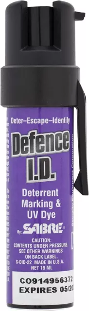 Sabre SDID-22 UK spray autodifesa identificatore penale legale, 19 ml (confezione da 8)
