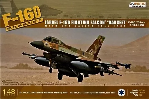 Kinetic Gold 48008  1:48th scale Israel F-16D Brakeet with 600 Gallon Fuel Tank