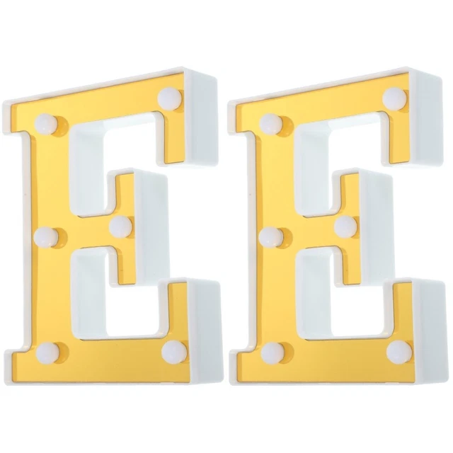 SET OF 2 Night Light Gold Alphabet Letter English Lights £13.75