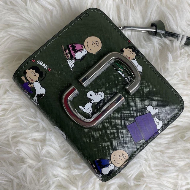Marc Jacobs Folio Wallet Snapshot Snoopy Collaboration DARK GREEN MULTI