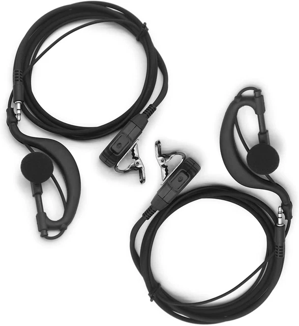 2x Clip-Ear Earpiece Headset for Garmin Rino GPS Radio Combo Rino 110 120 130