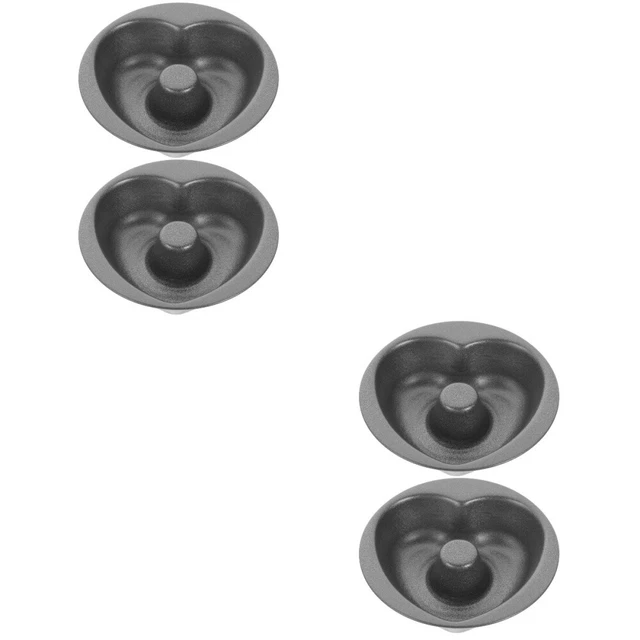 4 piezas molde de rosquilla en forma de corazón acero al carbono pastel hornear molde galletas hornear