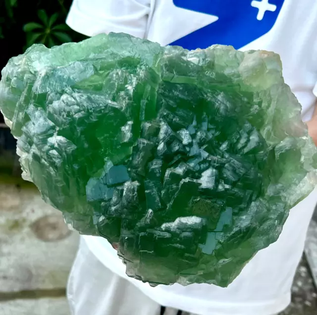 15.4LB  Large Natural Green FLUORITE Quartz Crystal Cluster Mineral Specimen.