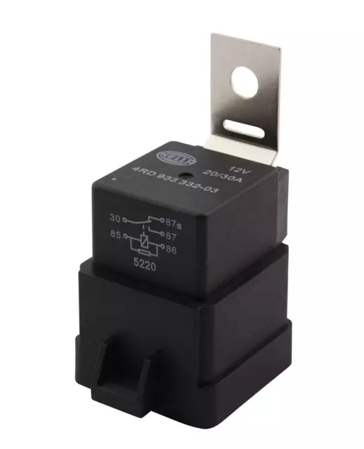  HELLA 4RD 933 332-041 Relay, Main Current - 12V - 5-pin  Connector - Changeover Contact - with Holder : Automotive