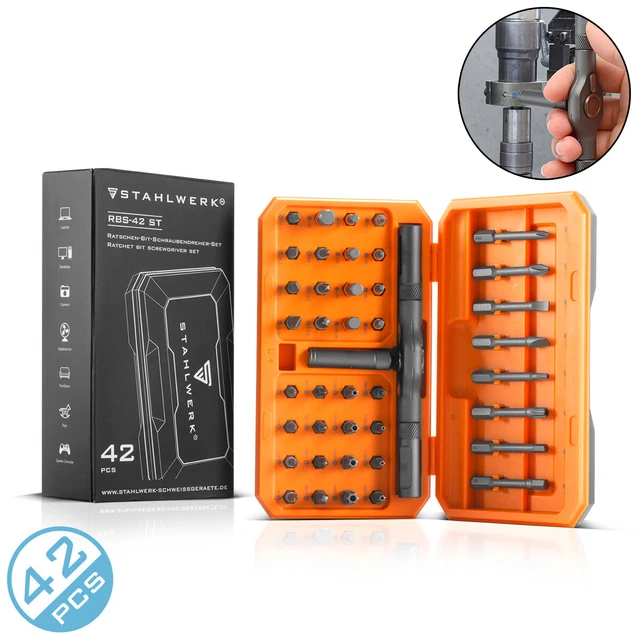 Rolson 28230 Schraubendreher-Set – 42-teilig Mit Ratschengriff & Bits Für Alle Schrauben