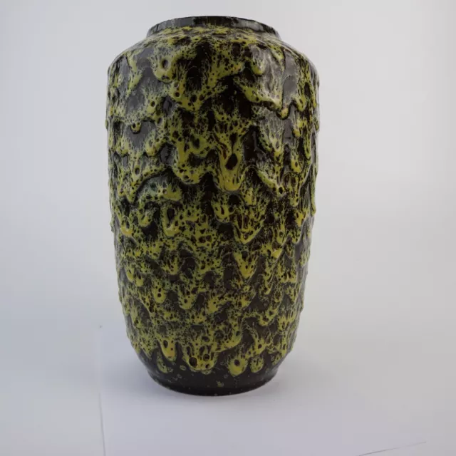 Scheurich 517-30 Keramik Gelb Schwarze Fat Lava Vase West Germany Mid Century 2