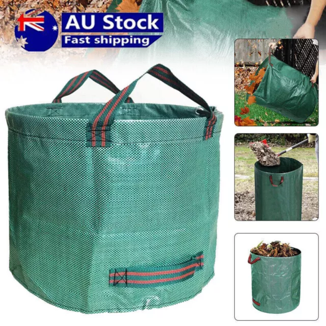 100/272L Heavy Duty Waste Bag Weeds Leaves Bin Lawn Garden Leaf Grass Carry Bag