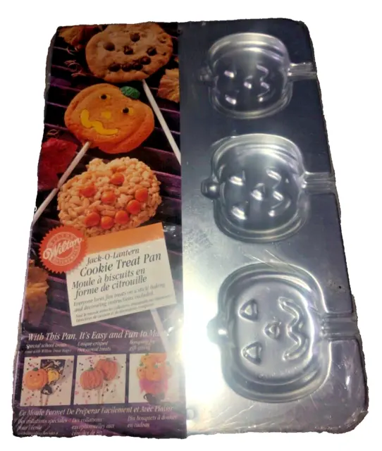 Vintage 1998 Wilton Cookie Treat Pan Halloween Jack O Lantern Original Packaging